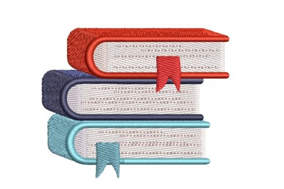 Stack of Colorful Books with Bookmarks Design Review
